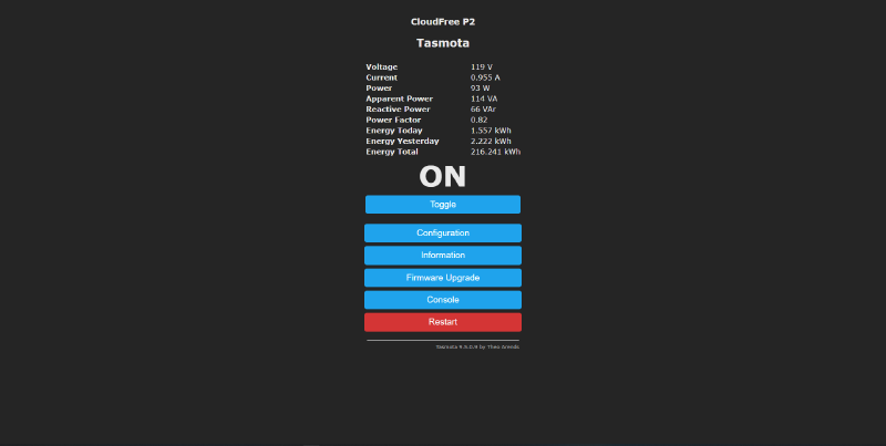 Tasmota Dashboard
