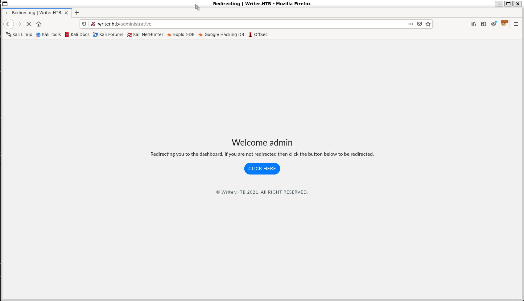 Admin Redirect
