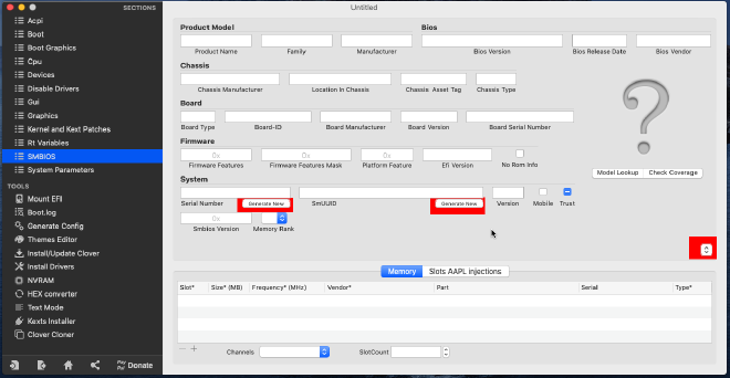 Clover Configurator SMBIOS